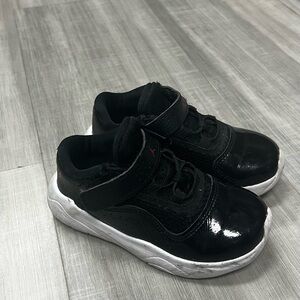 Kids  Jordan Black and Red Sneakers